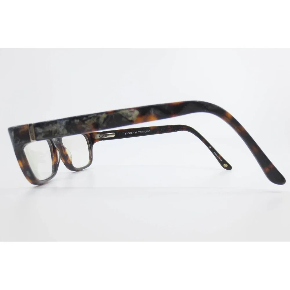 Bulova Massy Tortoise Rectangular Eyeglasses Frames 53-16-135 Brown Marbled Mens